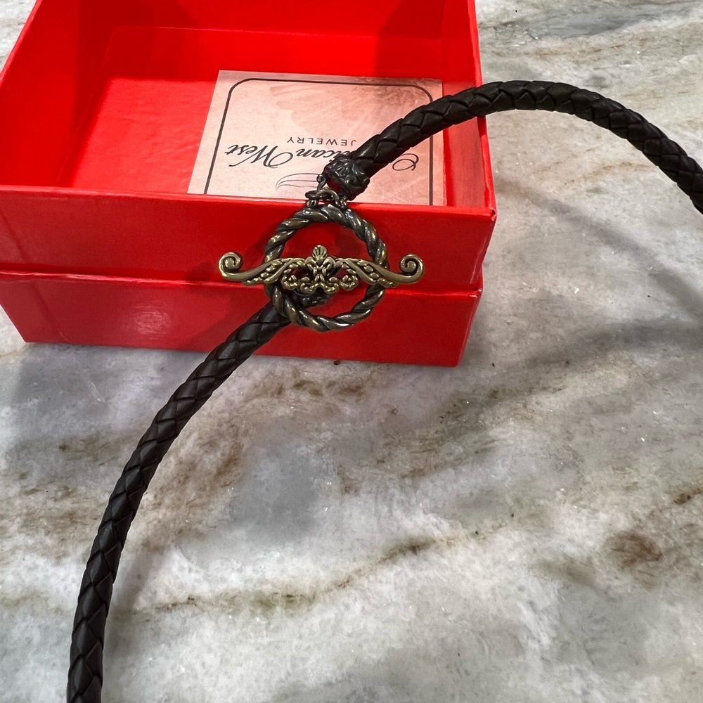 American west leather necklace
